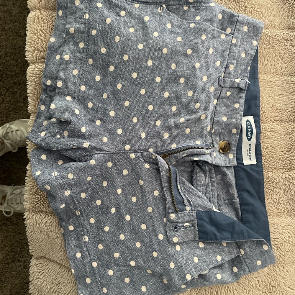 Old Navy Denim Blue Polka Dot Shorts